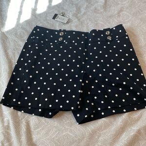 White House Black Market Shorts size 00 waist 24 inches navy/white New with tags